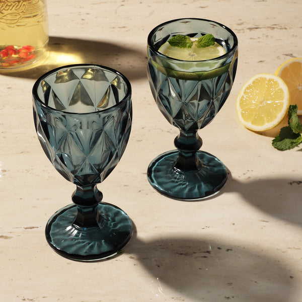 Tinted Goblet- Aqua (Set Of 2)