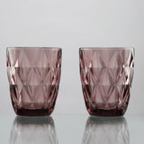 Glass Tinted Drinking Glass- Plum (Set Of 2)