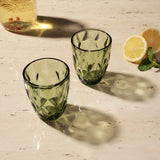 Glass Tinted Drinking Glass- Sage (Set Of 2)