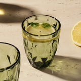 Glass Tinted Drinking Glass- Sage (Set Of 2)