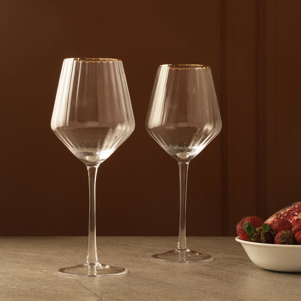 Ribbed Wine Glass- Set Of 2