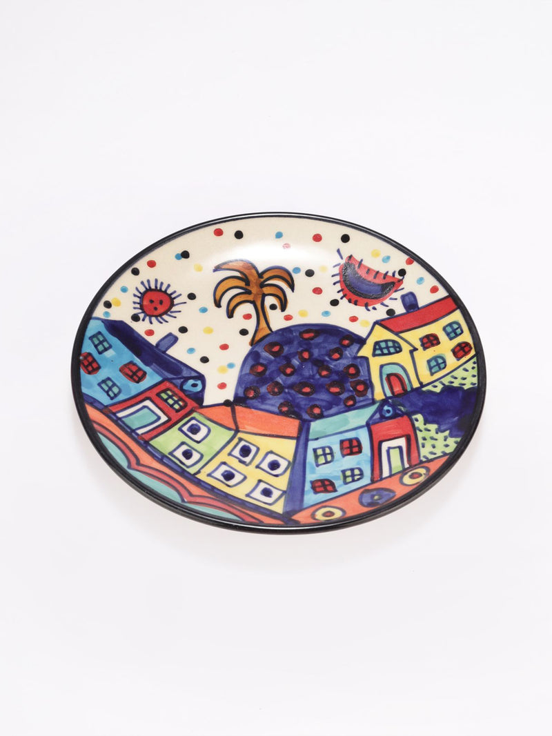 Ceramic Folk Handpainted Quarter Plate- Set of 4