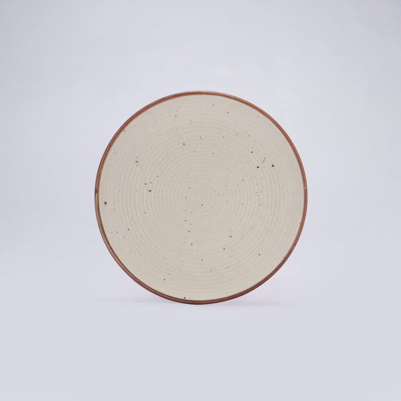 Ceramic Aesthetic Beige Quarter Plate- Set of 4