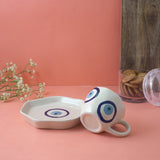 Evil Eye Ceramic Tea Cup and Saucer
