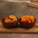 Terracotta Finished Ceramic Bowl- Set of 2