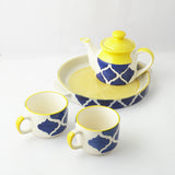 Blue & Yellow Moroccan Ceramic Tea Set