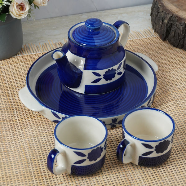 Blue Umrao Print Ceramic Tea Set