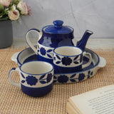 Blue Umrao Print Ceramic Tea Set