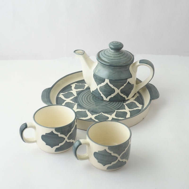 Grey Moroccan Ceramic Tea Set