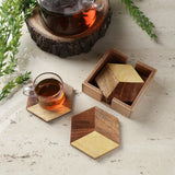 Wooden Hexa Coaster- Set Of 4