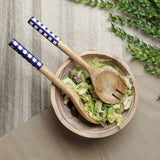 Wooden Checkered Serving Spoon- Set Of 2