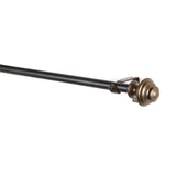 Typho Brass Metal Finial Extendable Curtain Rod Black 19MM (Hardware Included)