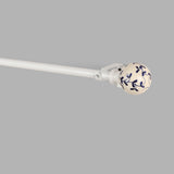 Mughal Ceramic Finial Extendable Curtain Rod White 19MM (Hardware Included)