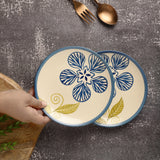 Ceramic Floral Quarter Plate- Set of 2