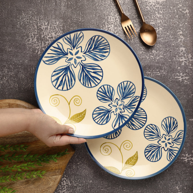 Ceramic Floral Dinner Plate- Set of 2