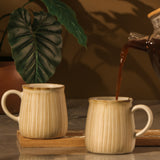 Two-Tone Striped Ceramic Mug