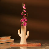 Beige Cactus Ceramic Vase