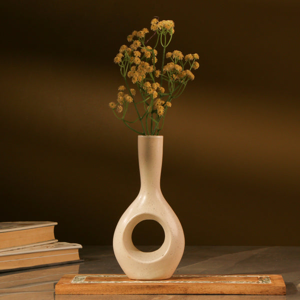 Modern Round Vase- White