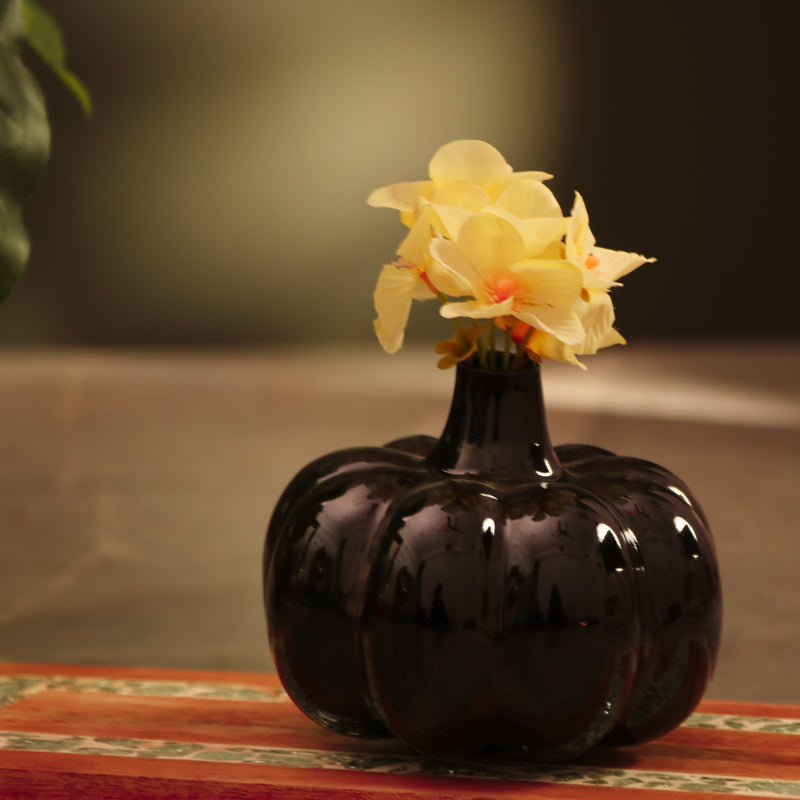 Holloween Pumpkin Vase- Black