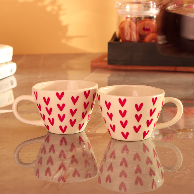 Heart Ceramic Tea Cup and Saucer