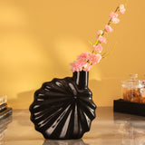 Flower Ceramic Vase- Black
