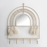 Cotton & Metal Wire Mirror Frame