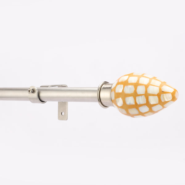 HoneyComb MOP Finial Extendable Curtain Rod SS 19MM (Hardware Included)