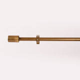 Golden Matte Finial Extendable Single Curtain Rod Gold 19MM (Hardware Included)