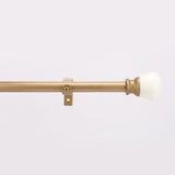 Marble Ball Finial Extendable Curtain Rod Gold 19MM (Hardware Included)