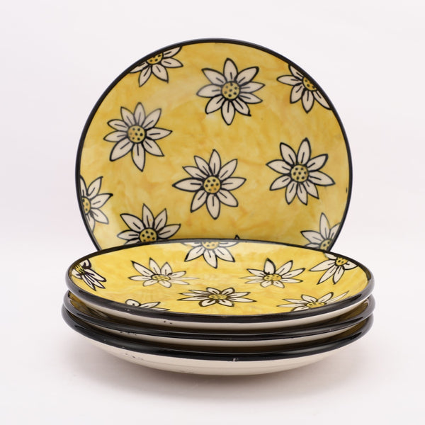 Ceramic Flora Dinner Plate- Set Of 4