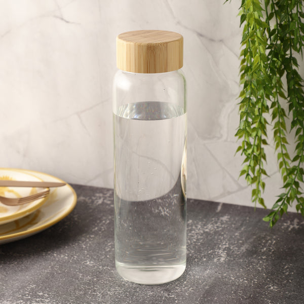 Glass Cylinder Bottle with Wooden Lid