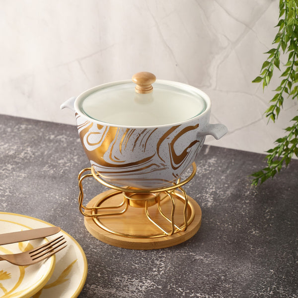 Ceramic Fondue Cheese Set