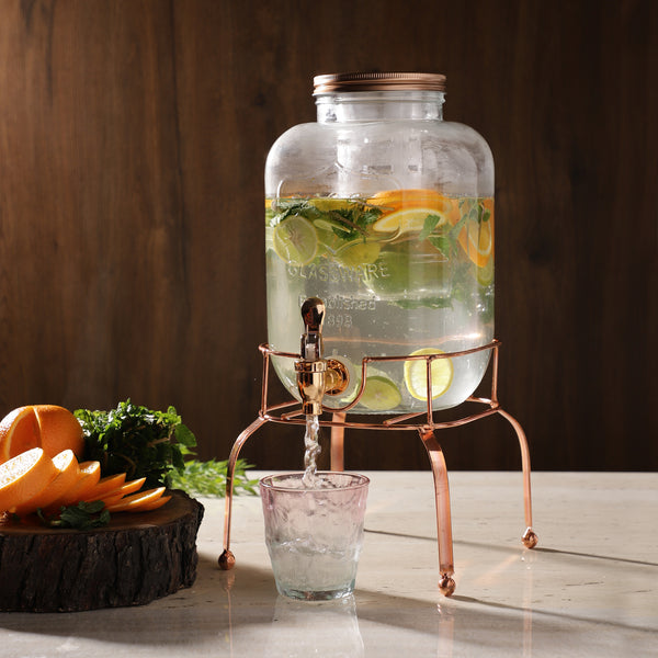 Glass Beverage Despenser With Stand