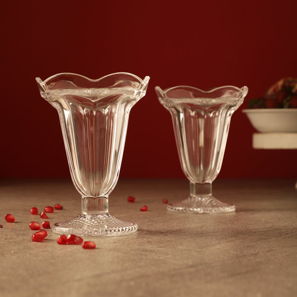 Glass Vintage Icecream Cup- Set Of 2