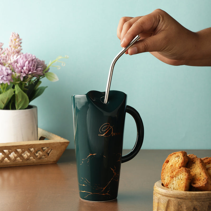 Ceramic Dream Straw Mug- Green