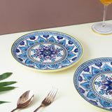 Ceramic Blue Mandala Dinner Plates- Set of 2