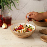 Wooden Small Salad Bowl-White