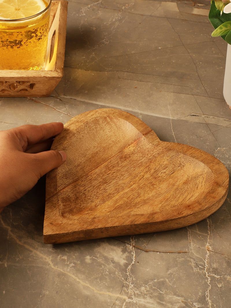 Heart Shaped Wooden Platter