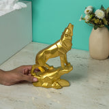 Modern Art Geometric Gold Wolf Statue