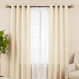 Jute Spool Finial Extendable Curtain Rod Black 25MM (Hardware Included)
