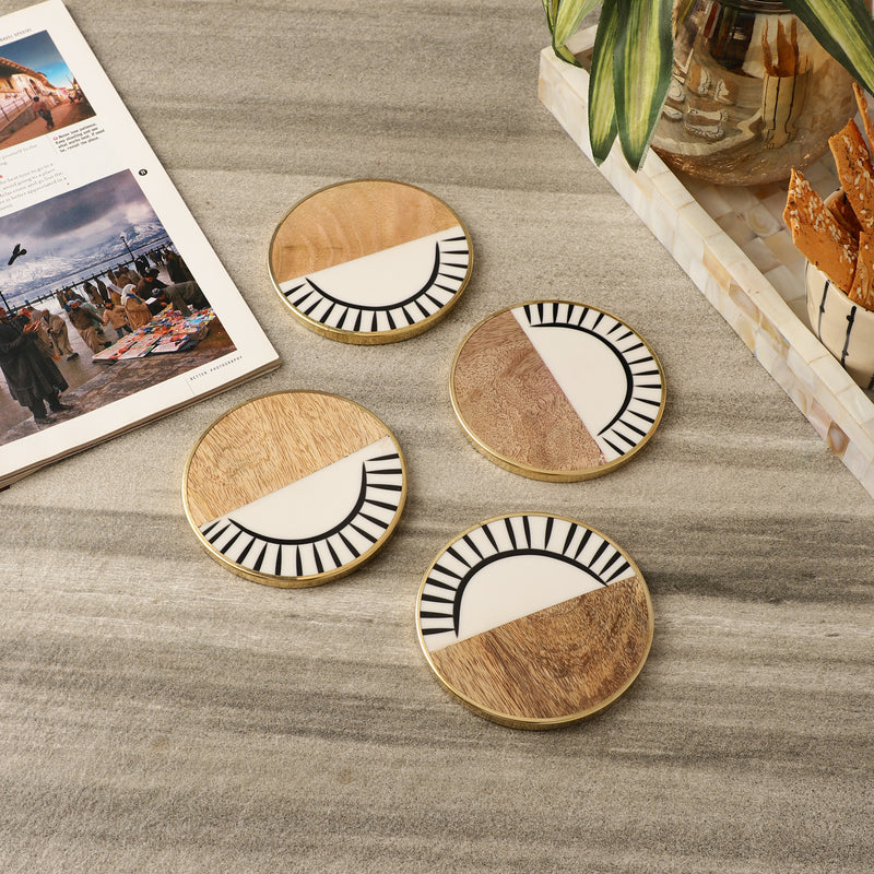 Wooden Tribal Coaster - Set of  4