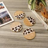 Wooden Mosaic Coaster - Set of 4