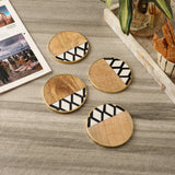 Wooden Crisscross Coaster - Set of 4