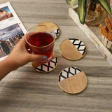 Wooden Crisscross Coaster - Set of 4