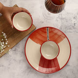 Red Impressions Dinner plate with Bowls