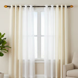 Lotus Bud Finial Extendable Curtain Rod Black 25MM (Hardware Included)