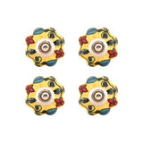 Yellow Ceramic Decorative Knobs - Set Of 4