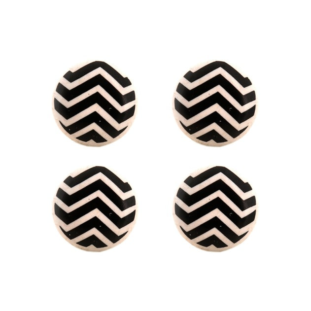 BW Chevron Drawer Knob- Set Of 4