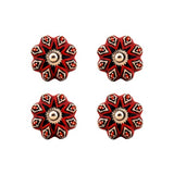 Red Ceramic Drawer Knobs - Set Of 4