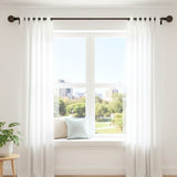 Ross Grey Metal Finial Extendable Curtain Rod Black 19MM (Hardware Included)